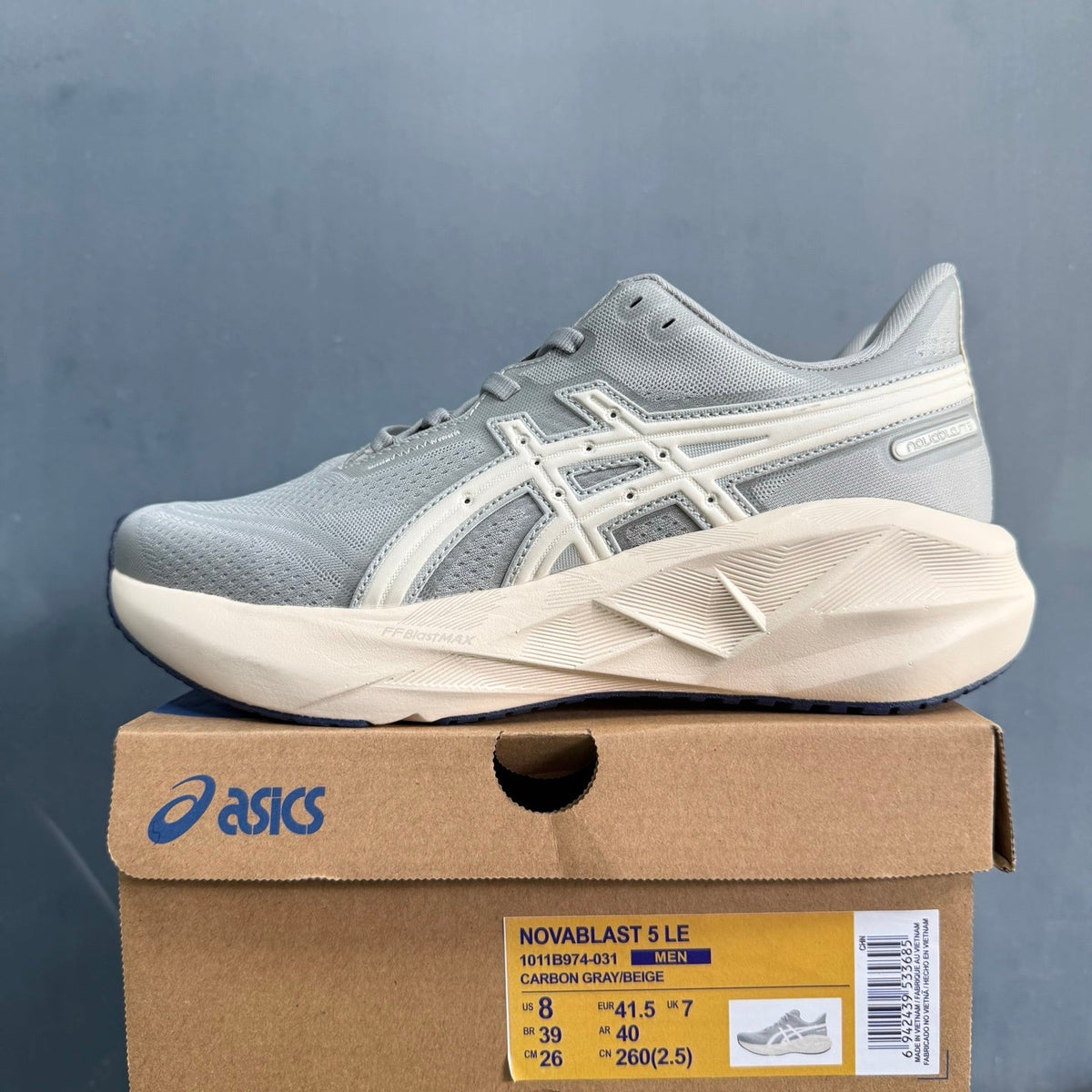 ASICS NOVABLAST 5 LE Running Shoes in Gray - product image from the listing.