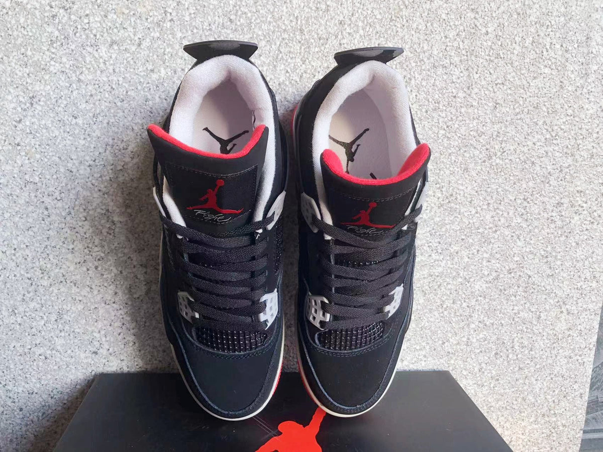 Air Jordan 4 Black Grey Red Sneakers - product image from the listing.