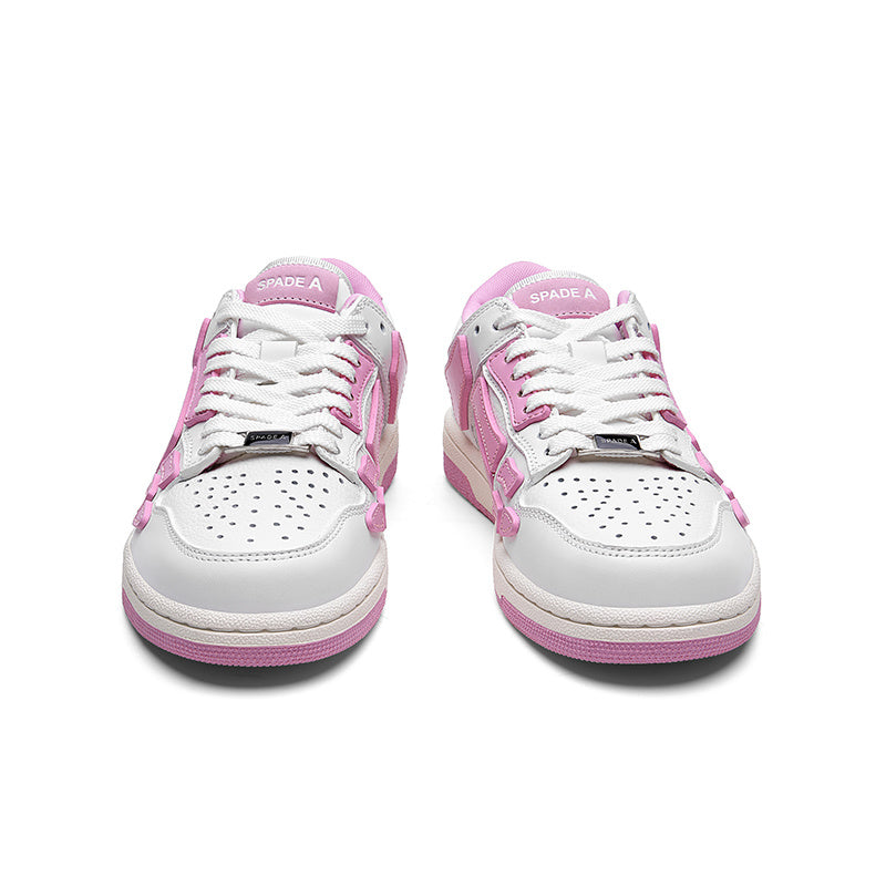 White and Pink Spade A Low-Cut Sneakers MFS003-109 - product image from the listing.