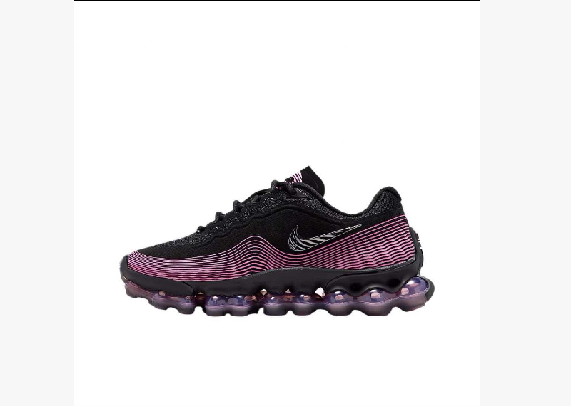 Nike Air Liquid Max Running Shoes in Black and Pink - product image from the listing.