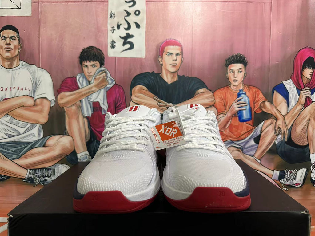 Nike Basketball Shoes in White Red - product image from the listing.