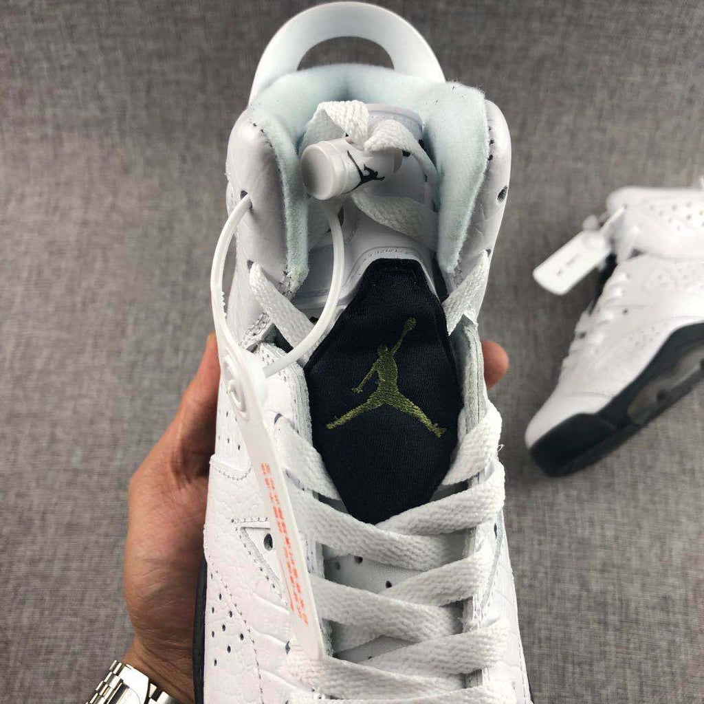 Air Jordan 6 Alligator White Black Sneakers - product image from the listing.