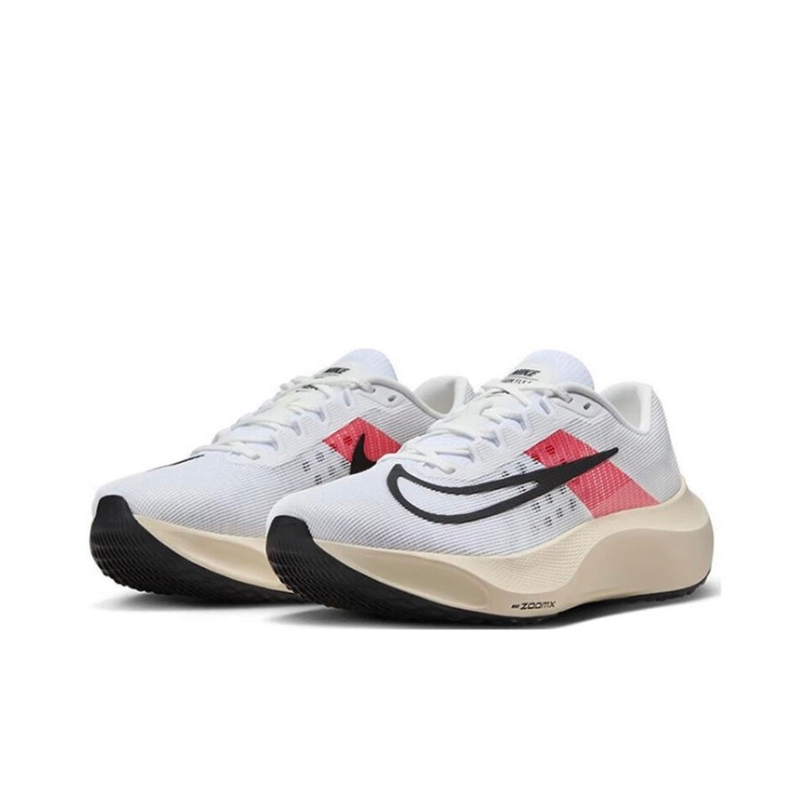 Nike Zoom Fly 5 Running Shoes in White Red FD6562-100 - product image from the listing.