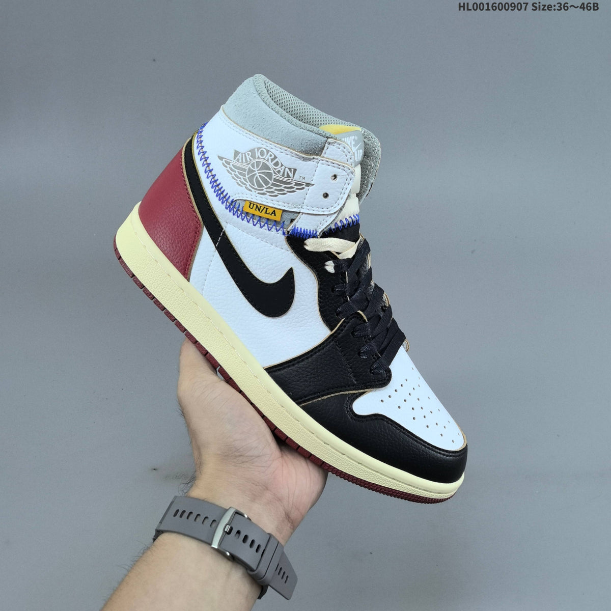Jordan 1 Retro High OG Union LA Sneakers in White Red - product image from the listing.