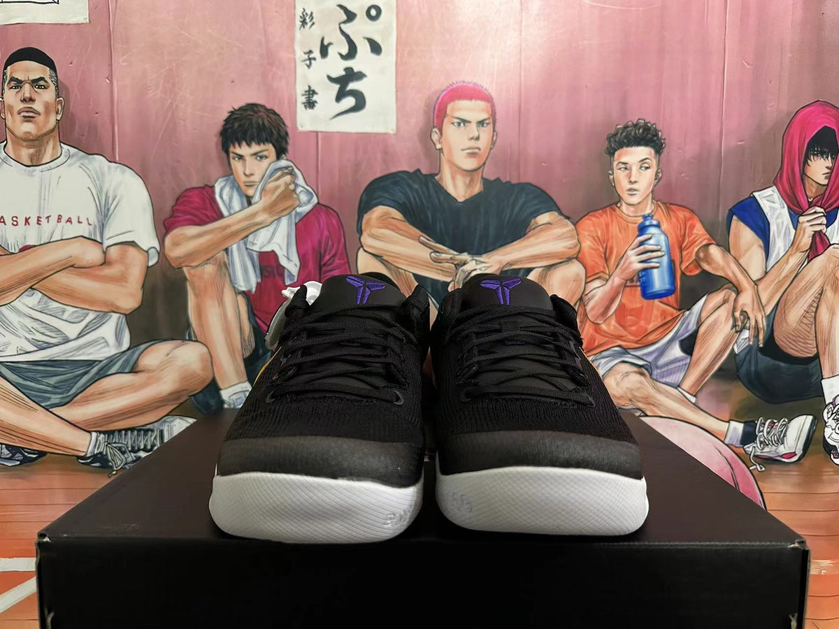 Nike Basketball Shoes in Black Yellow Purple - product image from the listing.