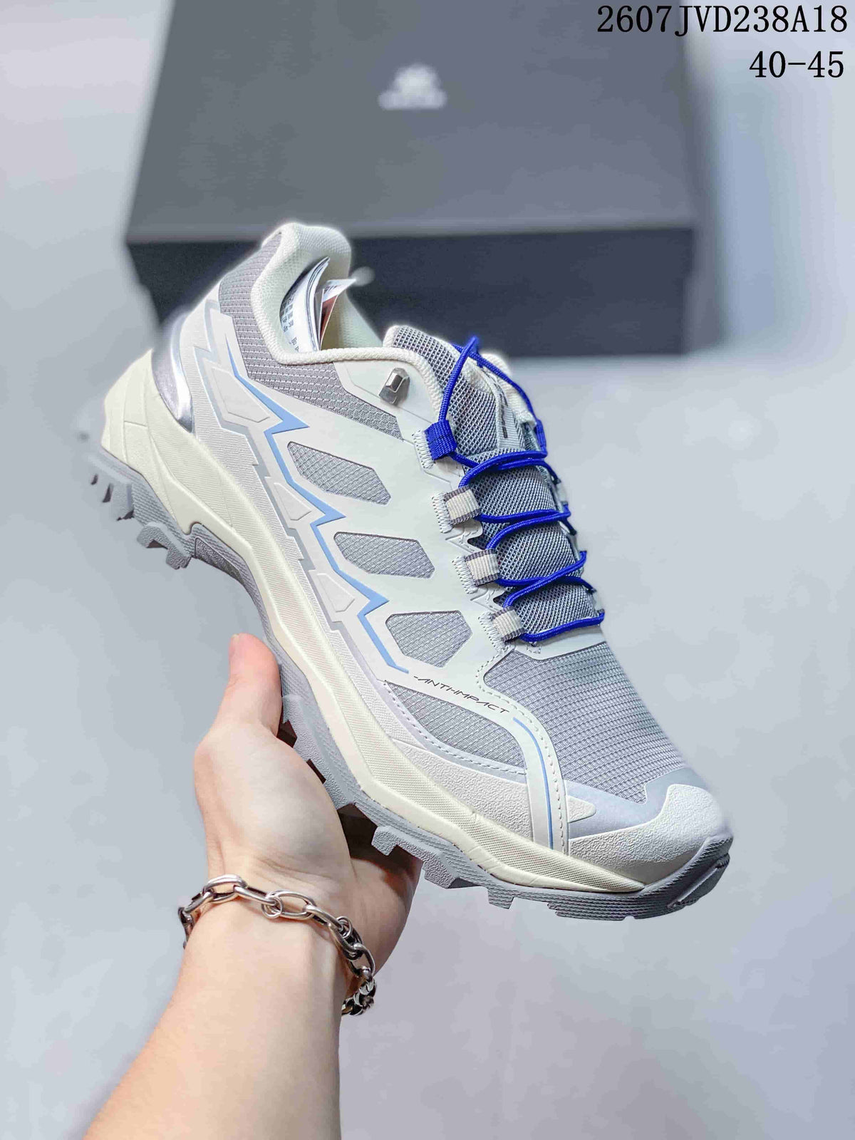 KAILAS Expedition-5 Low-Top Hiking Shoes in White Blue 711780RRY - product image from the listing.