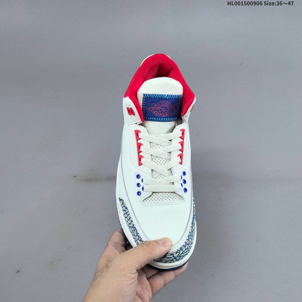 Air Jordan 3 Retro Chalk Track Red Sneakers - product image from the listing.