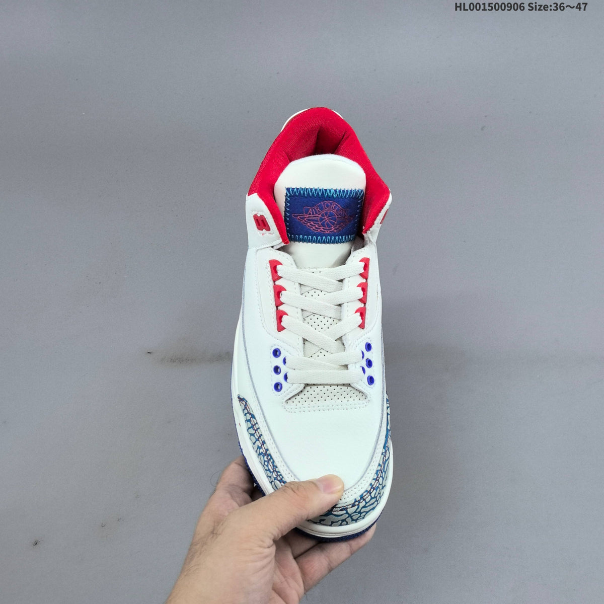 Air Jordan 3 Retro Chalk Track Red Sneakers - product image from the listing.