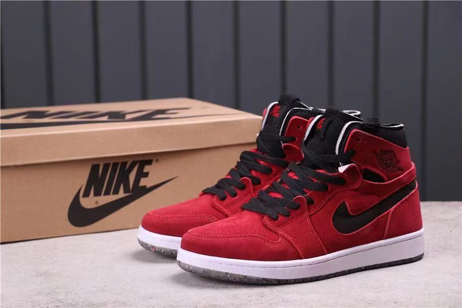 Air Jordan 1 Crater High-Top Sneakers in Red Red Black CT0978-600 - product image from the listing.