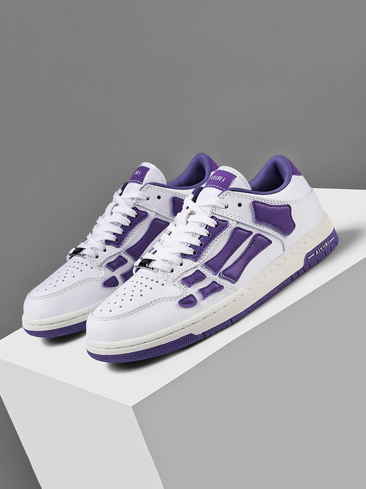 White and Purple AIMIRI Low-Top Sneakers - product image from the listing.