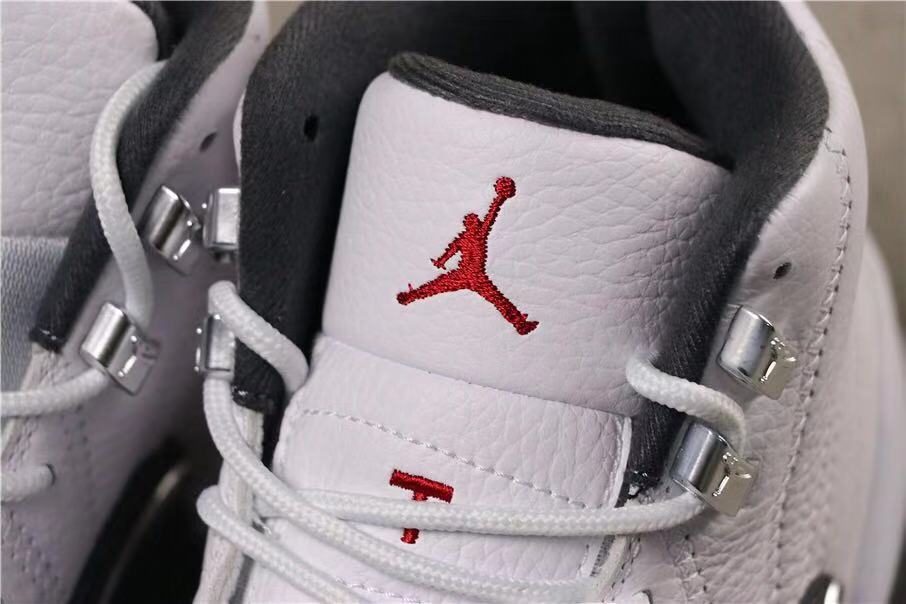 Air Jordan 12 Retro Dark Grey Sneakers in White Black - product image from the listing.