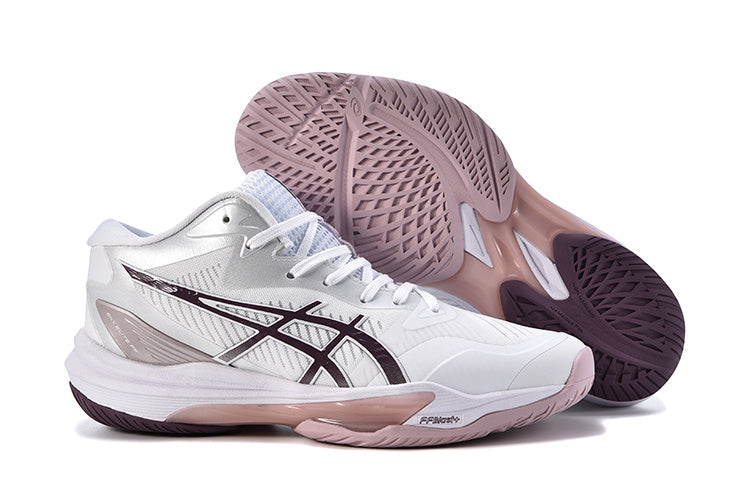 ASICS Sky Elite FF MT 3 White Watershed Rose Volleyball Footwear - product image from the listing.