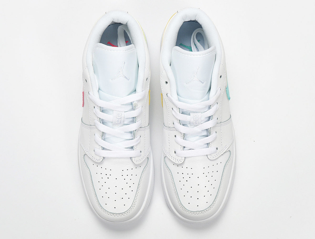 White Multicolor CW7035-100 Sneakers - Nike Air Jordan 1 Low - product image from the listing.