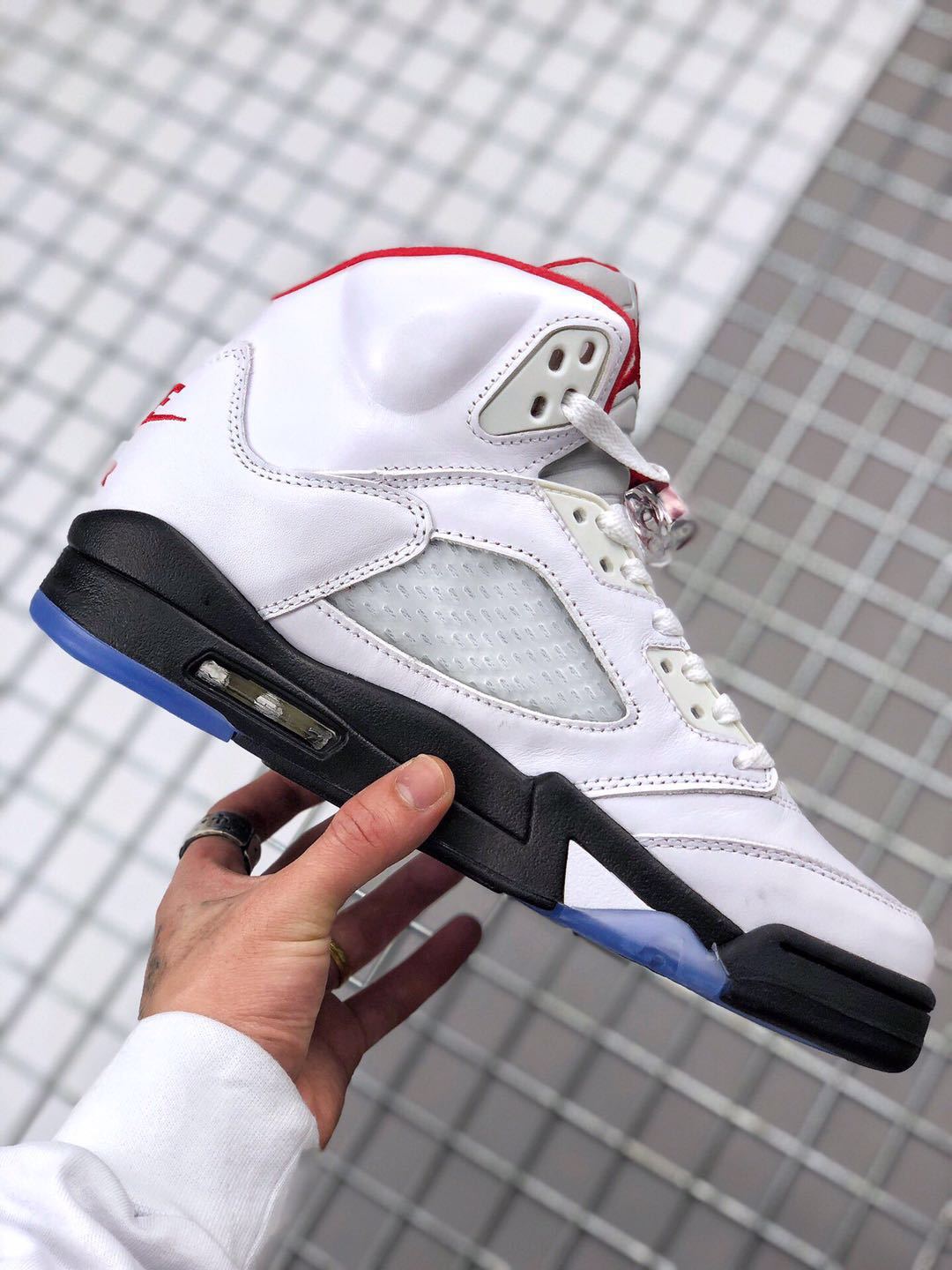 Air Jordan 5 Fire Red High-Top Sneakers - product image from the listing.