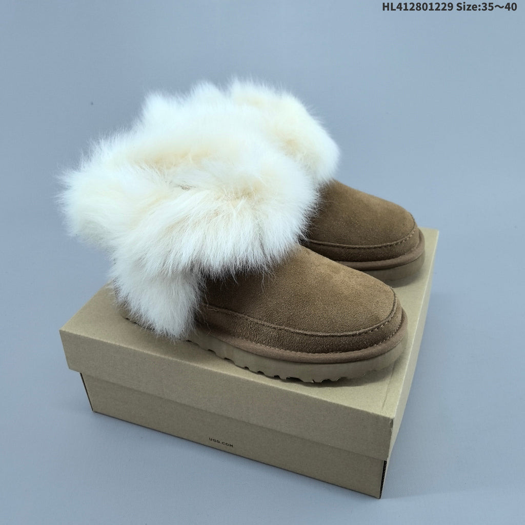 Women's UGG Tazzelle Fur-Trimmed Platform Slippers - product image from the listing.