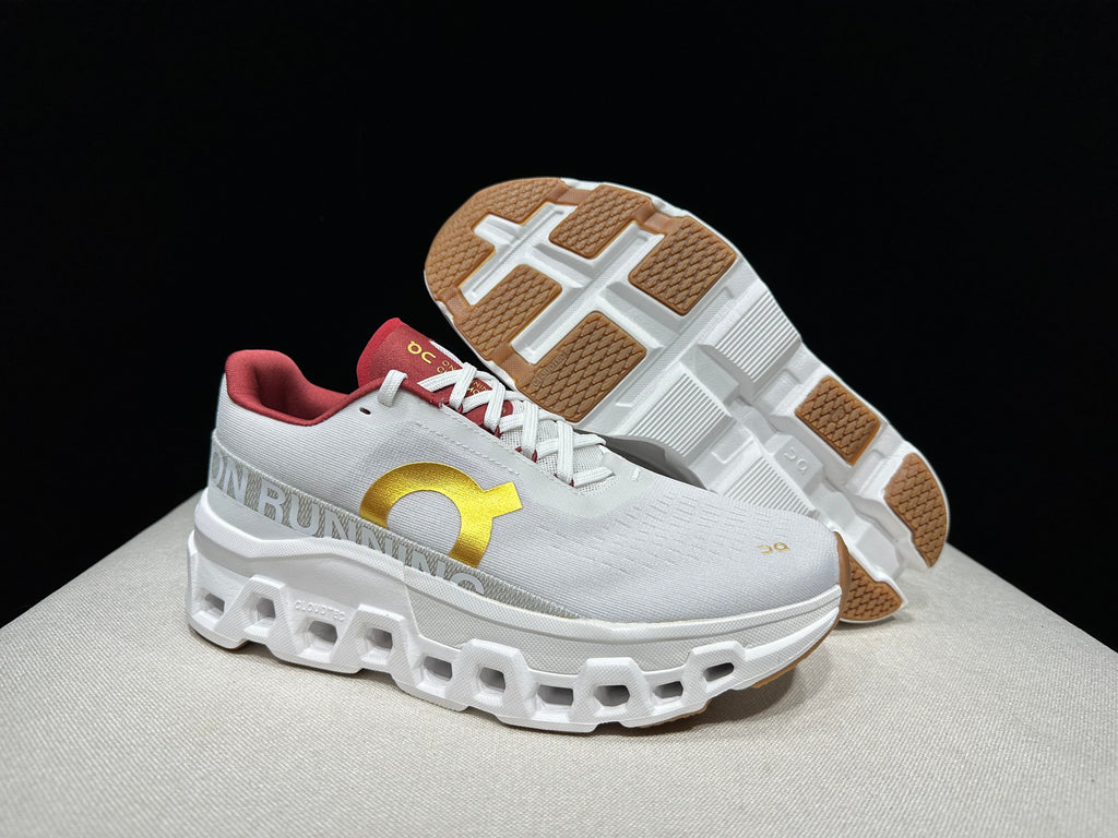 On Cloudmonster 2 Running Shoes in Pearl Ivory Gold - product image from the listing.