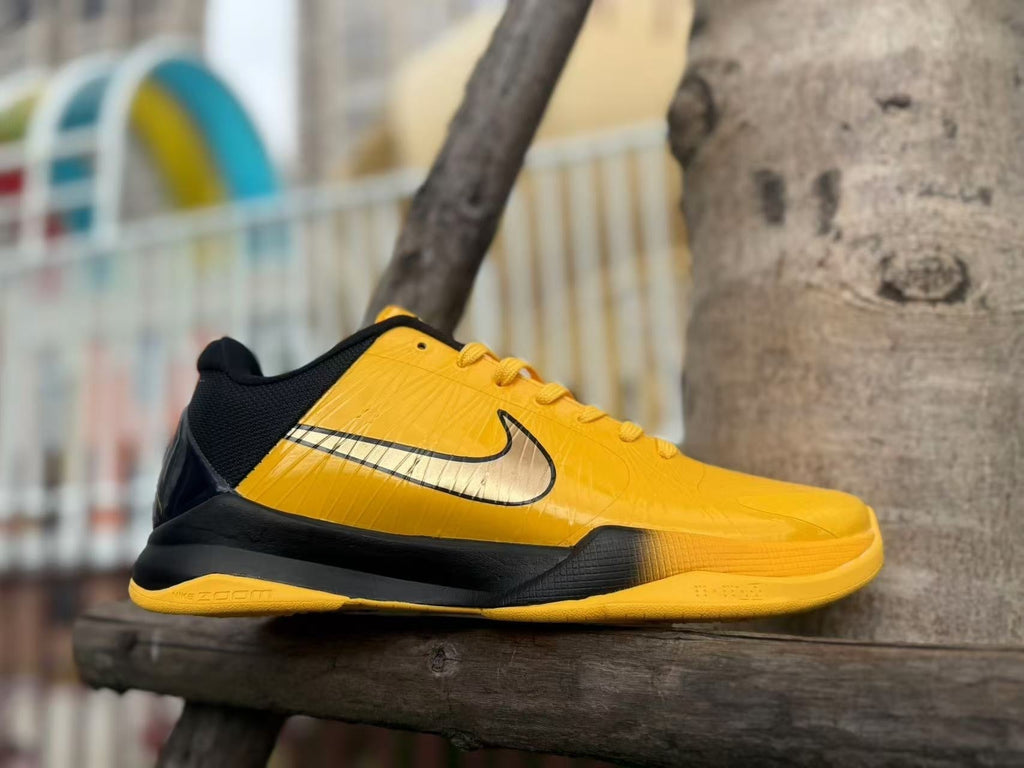 Yellow and Black Nike Kobe 5 Basketball Shoes - product image from the listing.