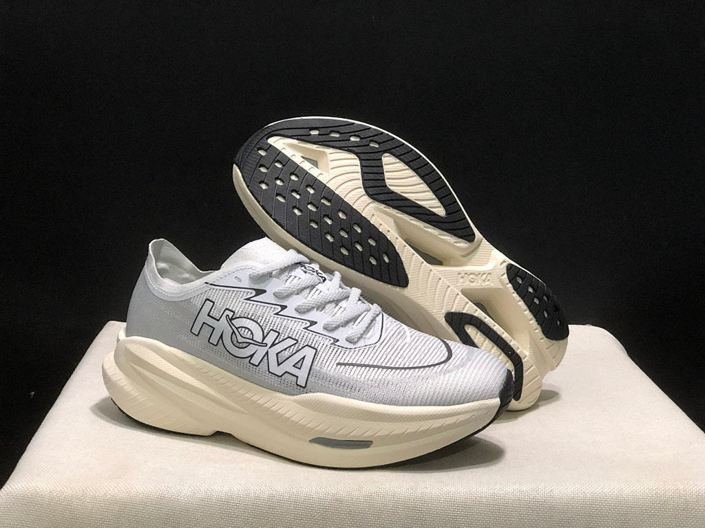 White and Gray HOKA Mach X 2 Running Shoes - product image from the listing.