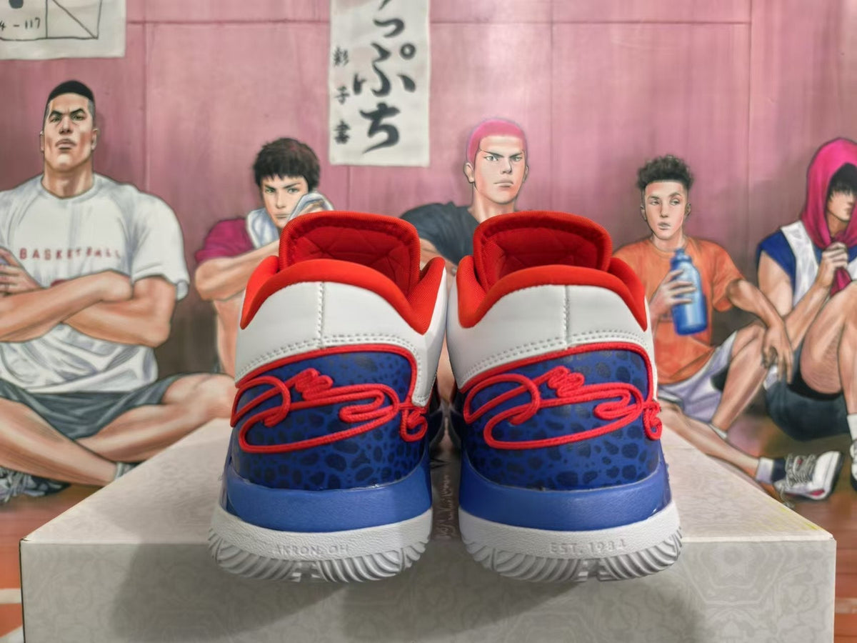 Nike Basketball Shoes in White Blue Red - product image from the listing.
