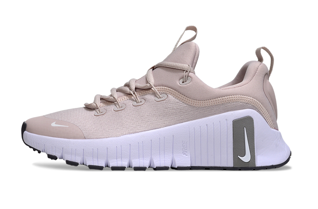 Taupe and White Nike Free Running Shoes - product image from the listing.