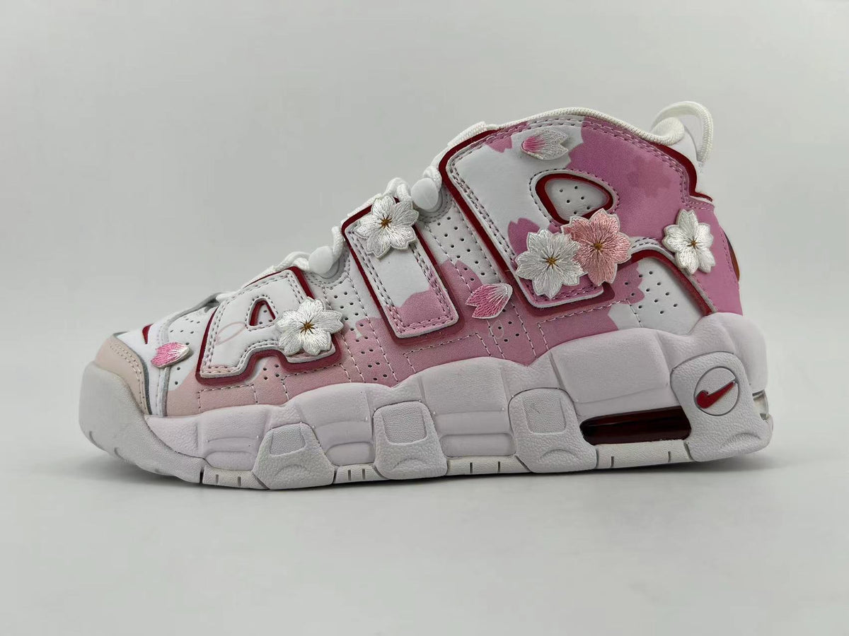 Nike Air More Uptempo DJ5988-100 Pink Floral Trainers - product image from the listing.