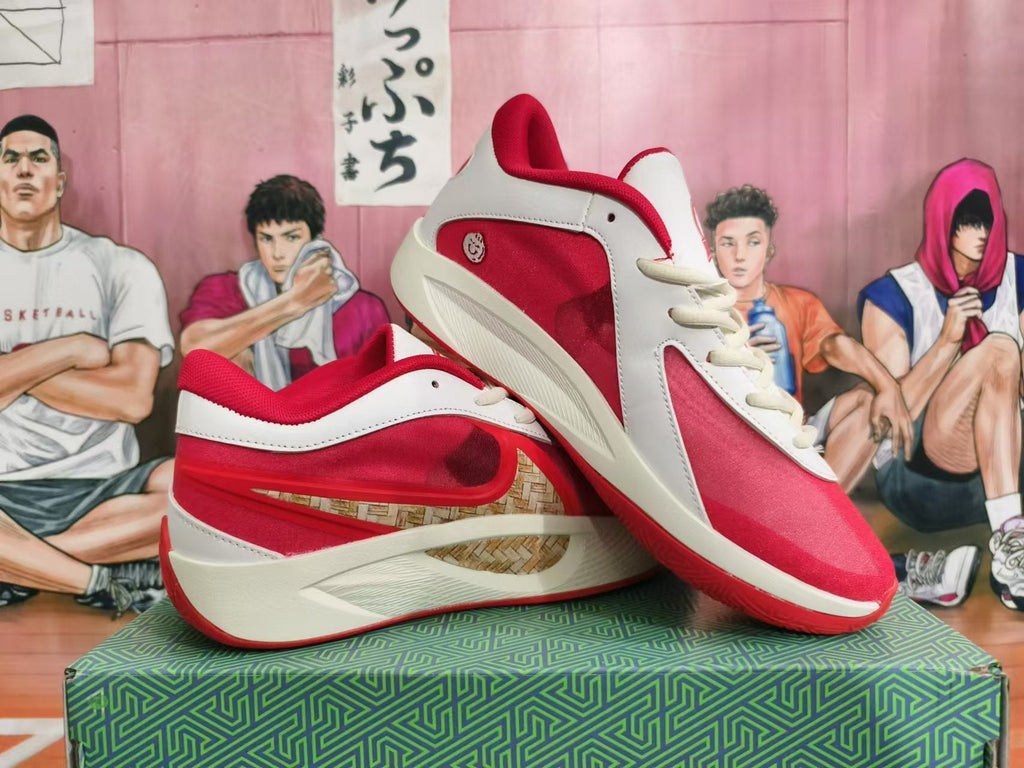 Anta KT 10 Basketball Shoes in White and Red - product image from the listing.