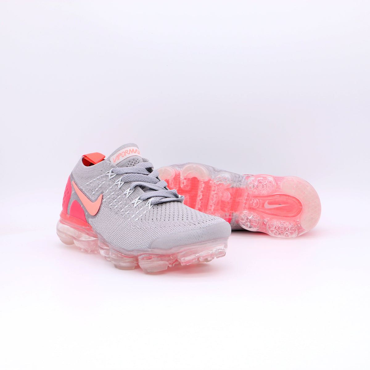 Nike Air VaporMax Flyknit Sneakers in Grey Pink 942843-0059 - product image from the listing.