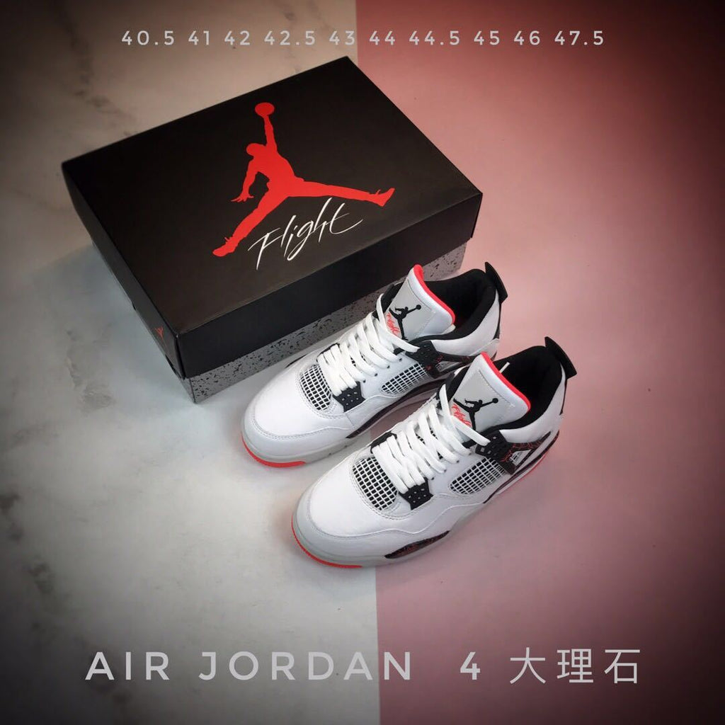 Air Jordan 4 Pale Citron Sneakers White Black Red - product image from the listing.
