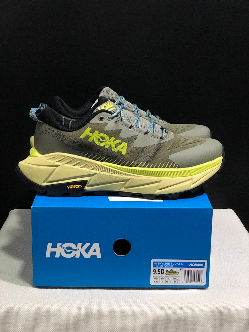 HOKA Skyline Float X Trail Running Shoes, in Olive Yellow - product image from the listing.