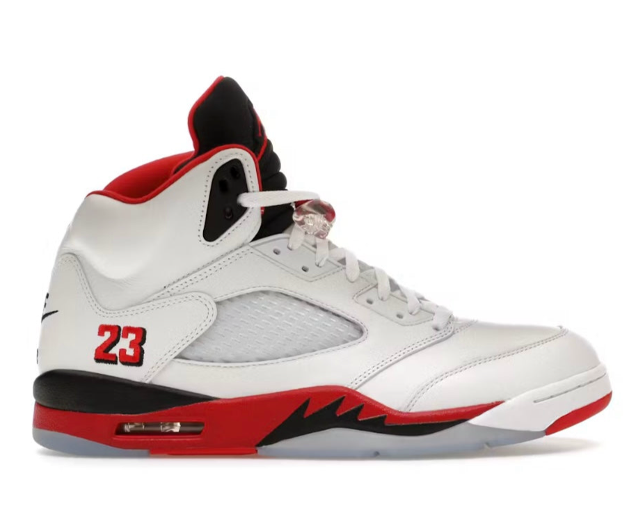 Fire Red Black Tongue Jordan 5 (2025) - product image from the listing.