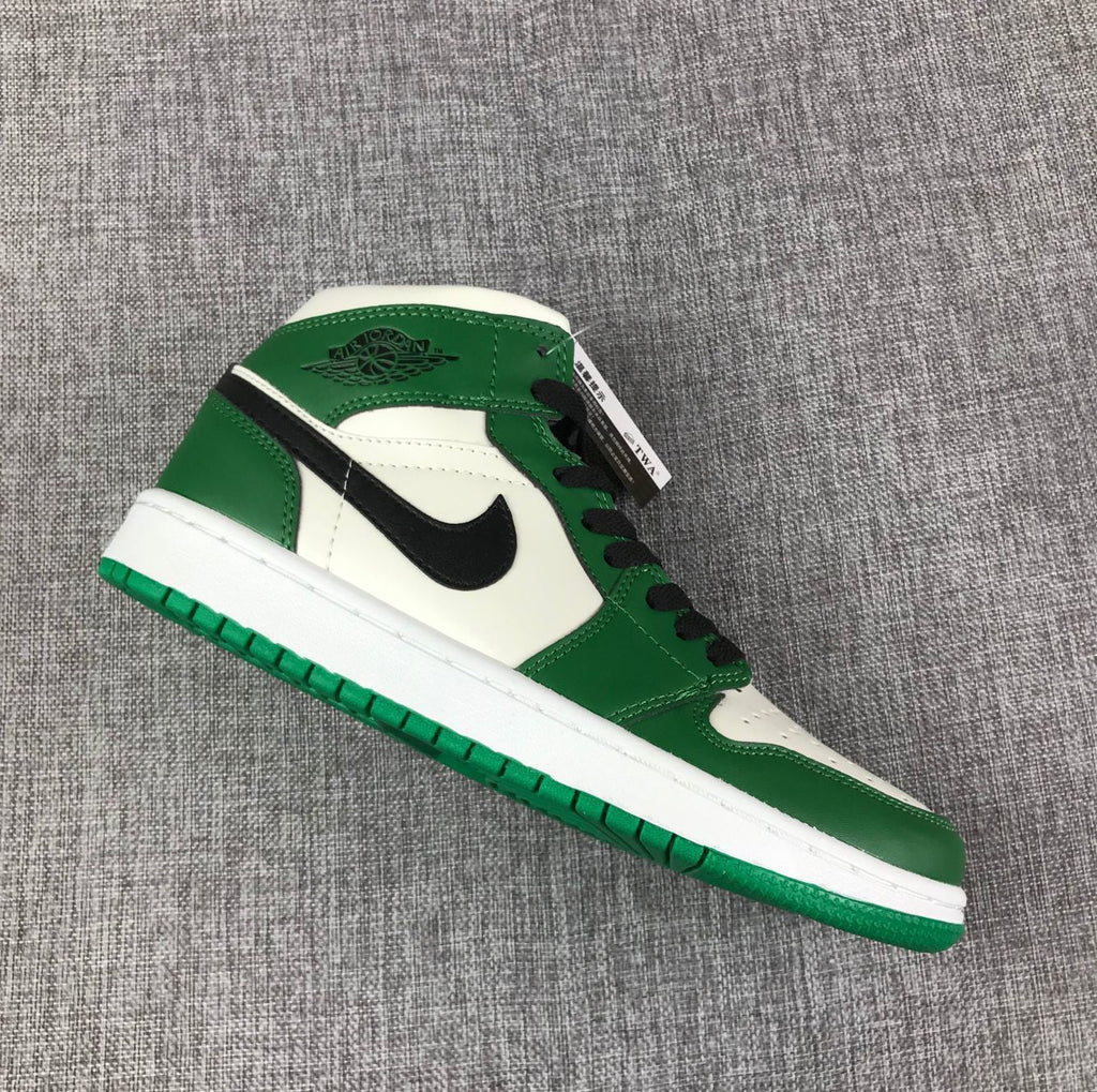 Air Jordan 1 Mid Celtics White Green Black Sneaker 852542-301 - product image from the listing.