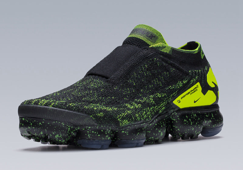 Nike Air VaporMax Moc 2 Acronym in Black Volt AQ0996-007 - product image from the listing.