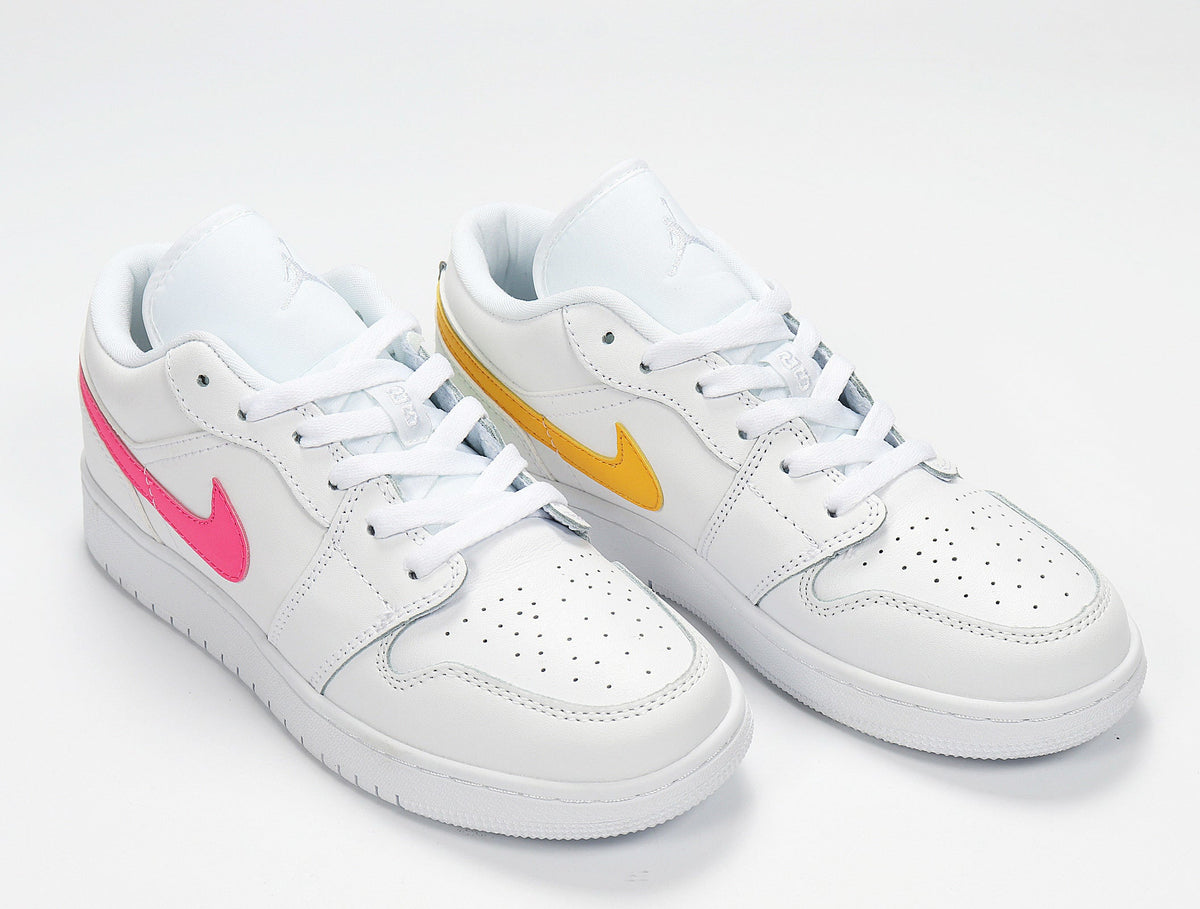 White Multicolor CW7035-100 Sneakers - Nike Air Jordan 1 Low - product image from the listing.