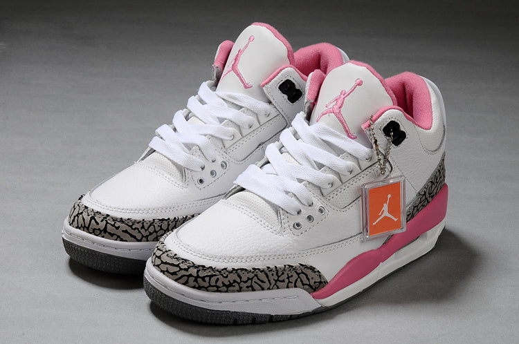 Air Jordan 3 High-Top Sneakers White Pink - product image from the listing.