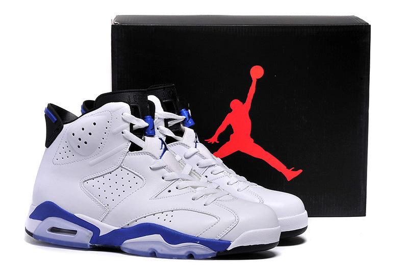 Air Jordan 6 High-Top Sneakers White and Blue - product image from the listing.