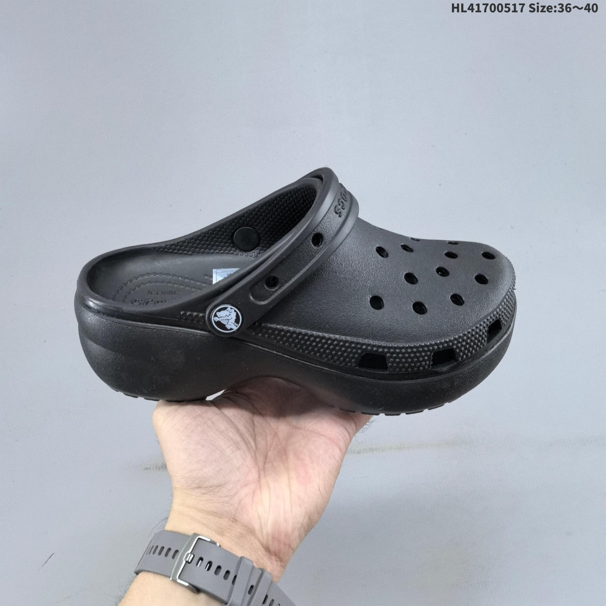 Crocs Classic Clog Platform Clog in Black, White or in Cream - product image from the listing.