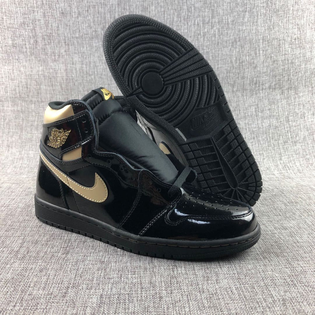 Air Jordan 1 High OG Black Gold Sneakers 555088-032 - product image from the listing.