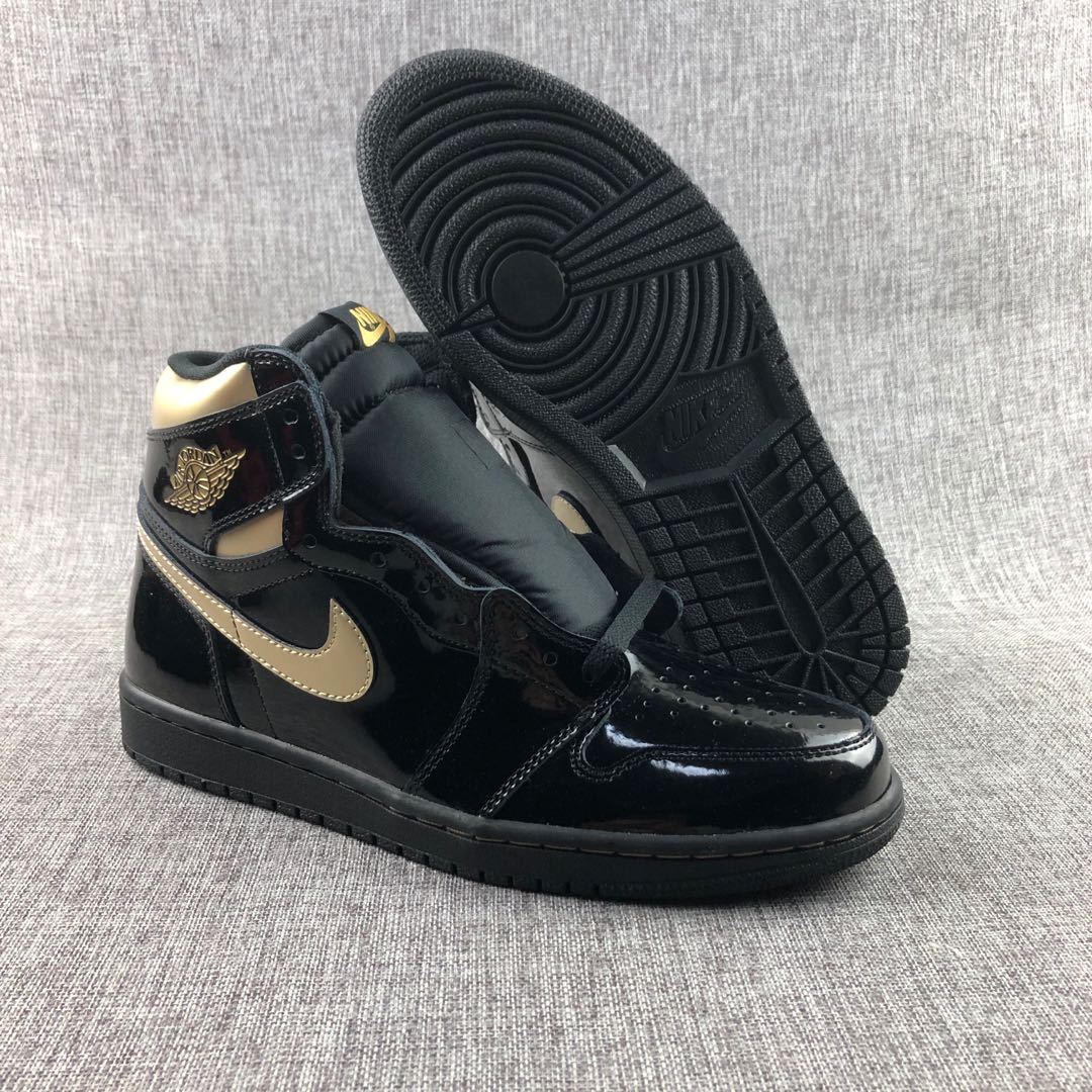 Air Jordan 1 High OG Black Gold Sneakers 555088-032 - product image from the listing.
