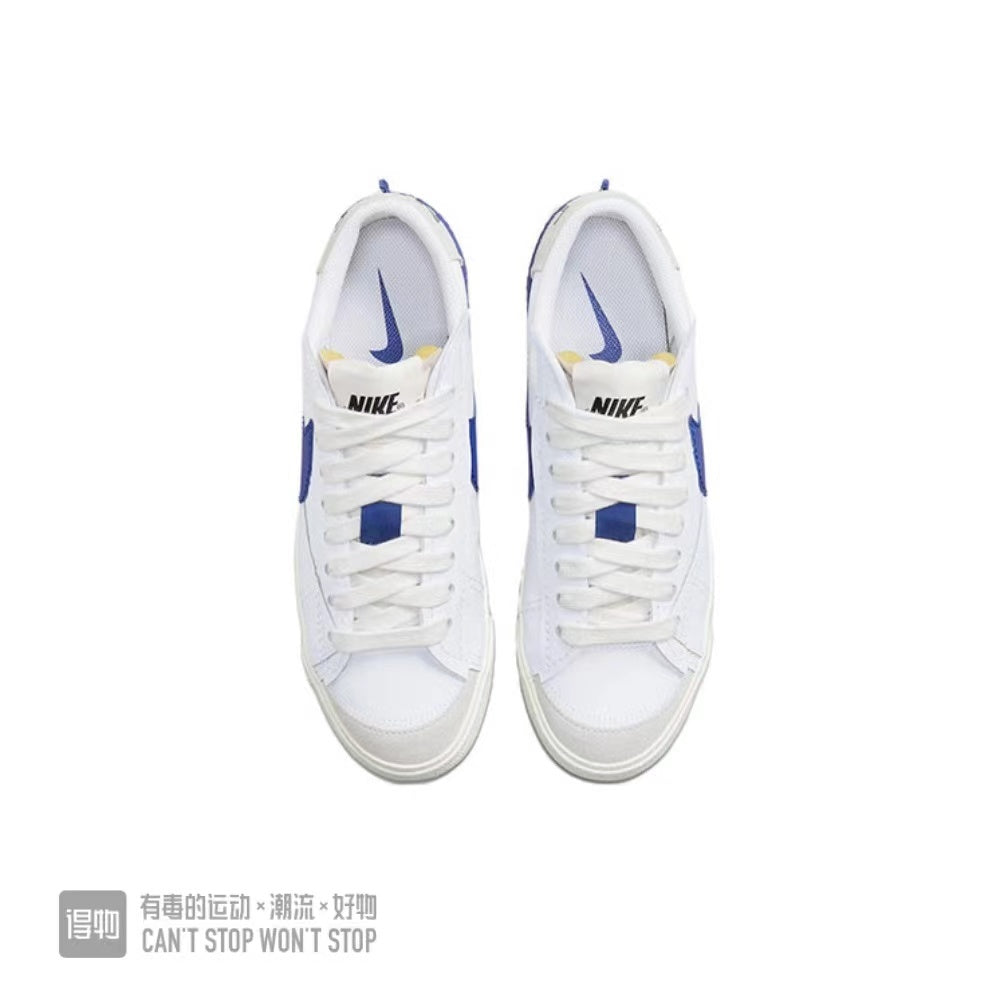 White and Blue Nike Blazer Low 77 Sneakers - product image from the listing.