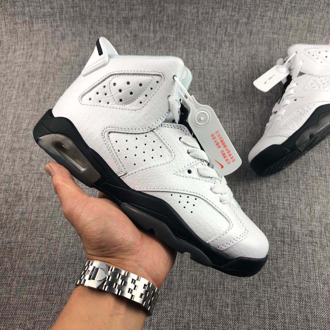 Air Jordan 6 Alligator White Black Sneakers - product image from the listing.