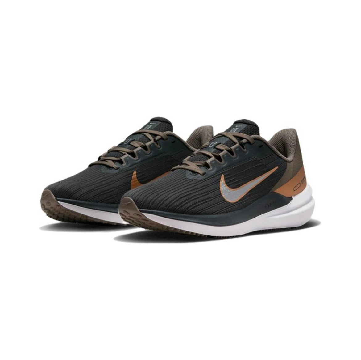 Nike Air Winflo 9 Running Shoes in Black Brown DD8686-005 - product image from the listing.