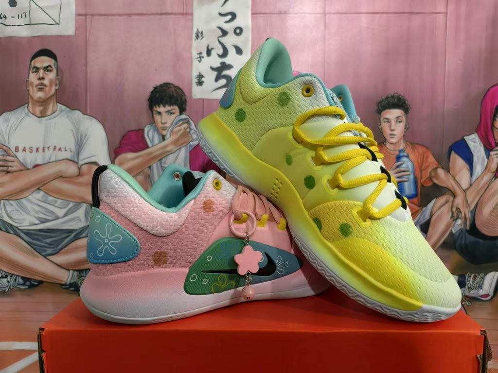 Pink and Yellow Nike Basketball Sneakers - product image from the listing.