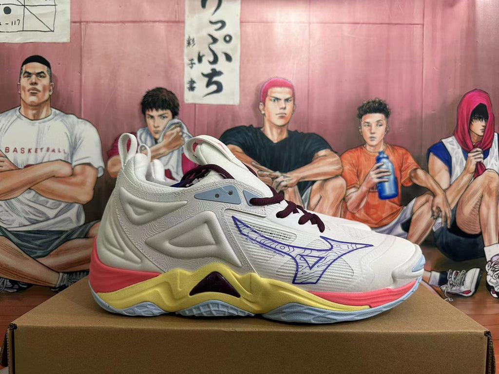 White Multi-Color - Mizuno Wave Momentum 3 Volleyball Shoes - product image from the listing.