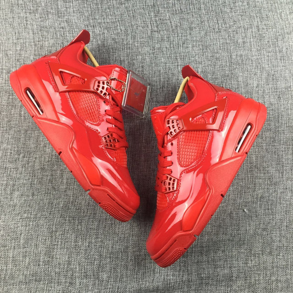 Air Jordan 4 Red Patent Leather Sneakers - product image from the listing.