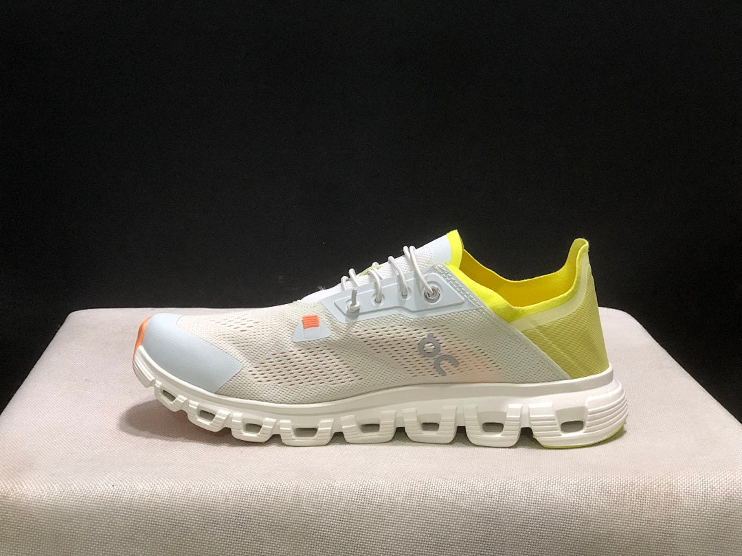 On Cloud 6 Coast Sneakers in Ivory, in Yellow and Orange - product image from the listing.