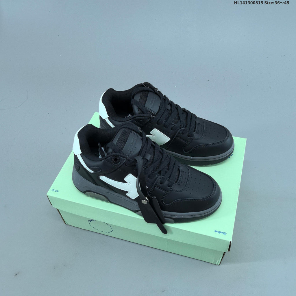 Black and White Off-White Arrows Low-Top Sneakers - product image from the listing.