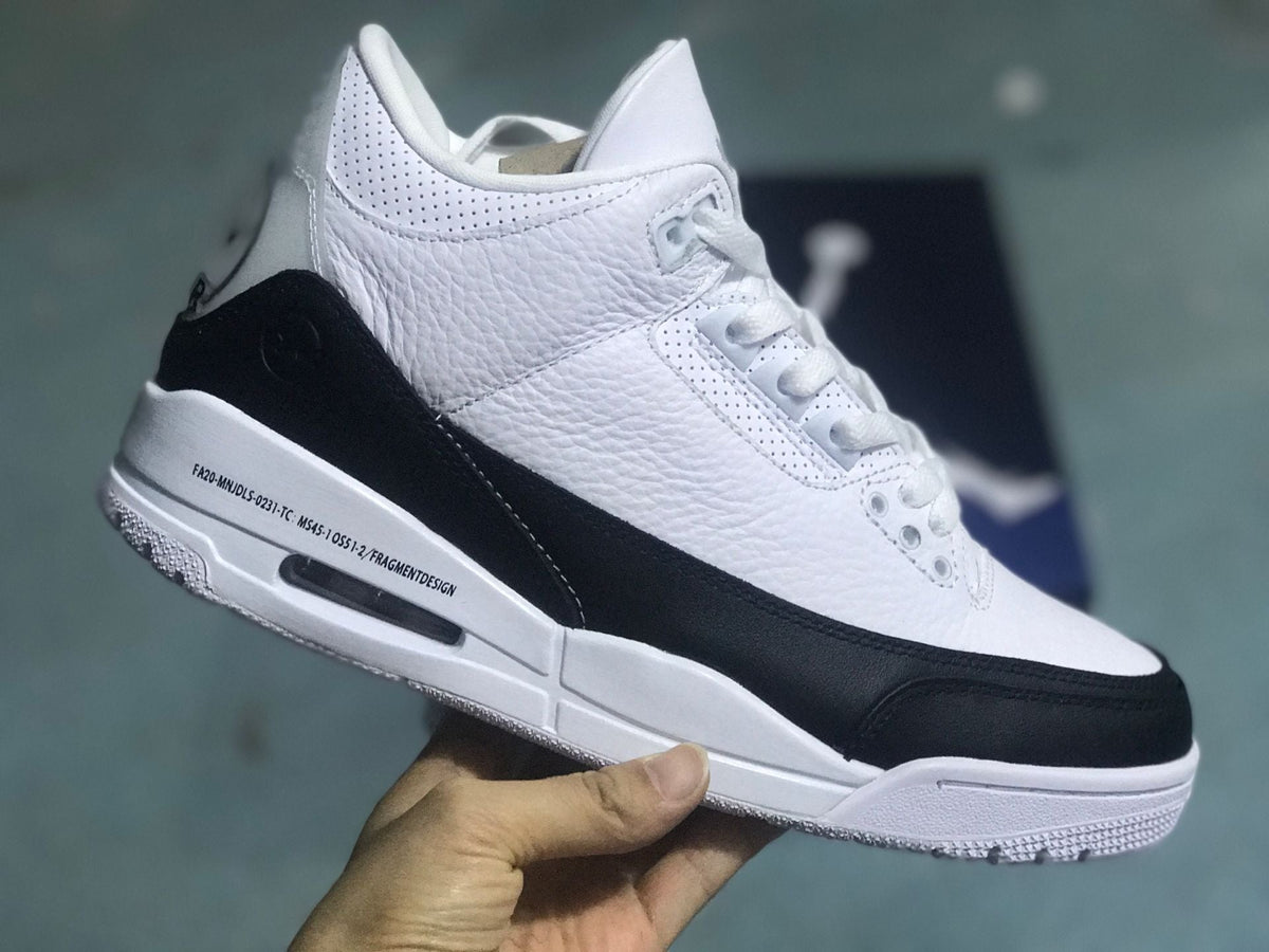Jordan 3 Lightning Sneakers in White Black DA3595-100 - product image from the listing.