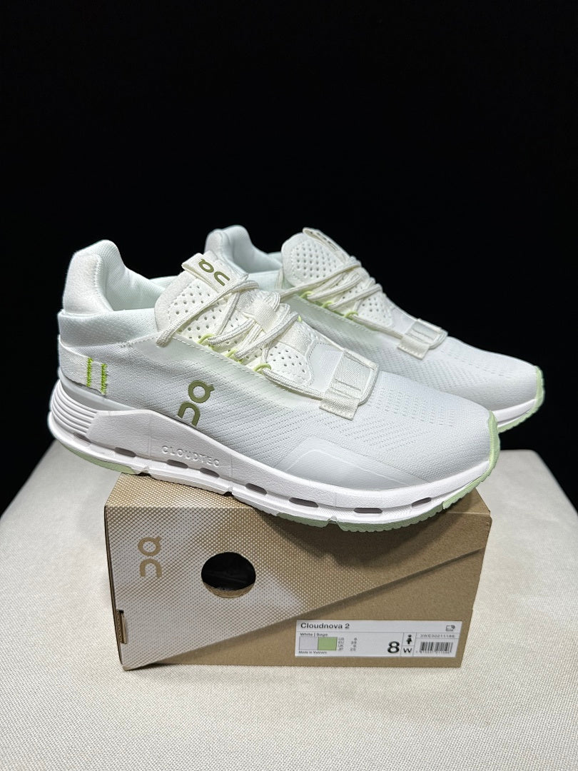 On Cloudnova 2 Trainers in White and Sage - product image from the listing.