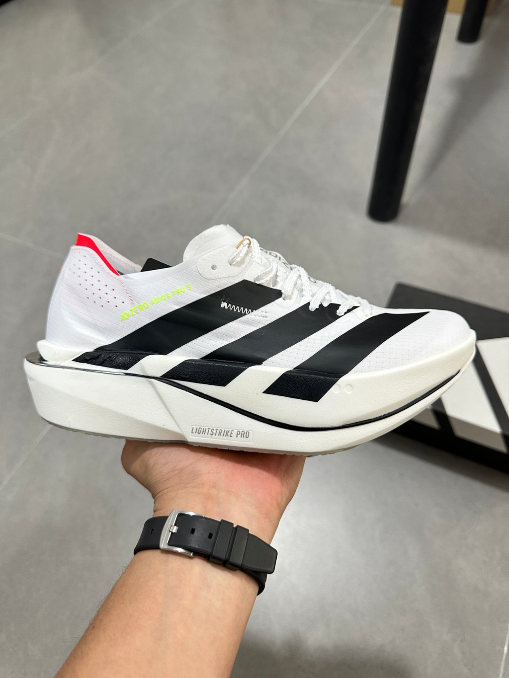 adidas Lightstrike Pro Running Shoes in White Black KI8290 - product image from the listing.
