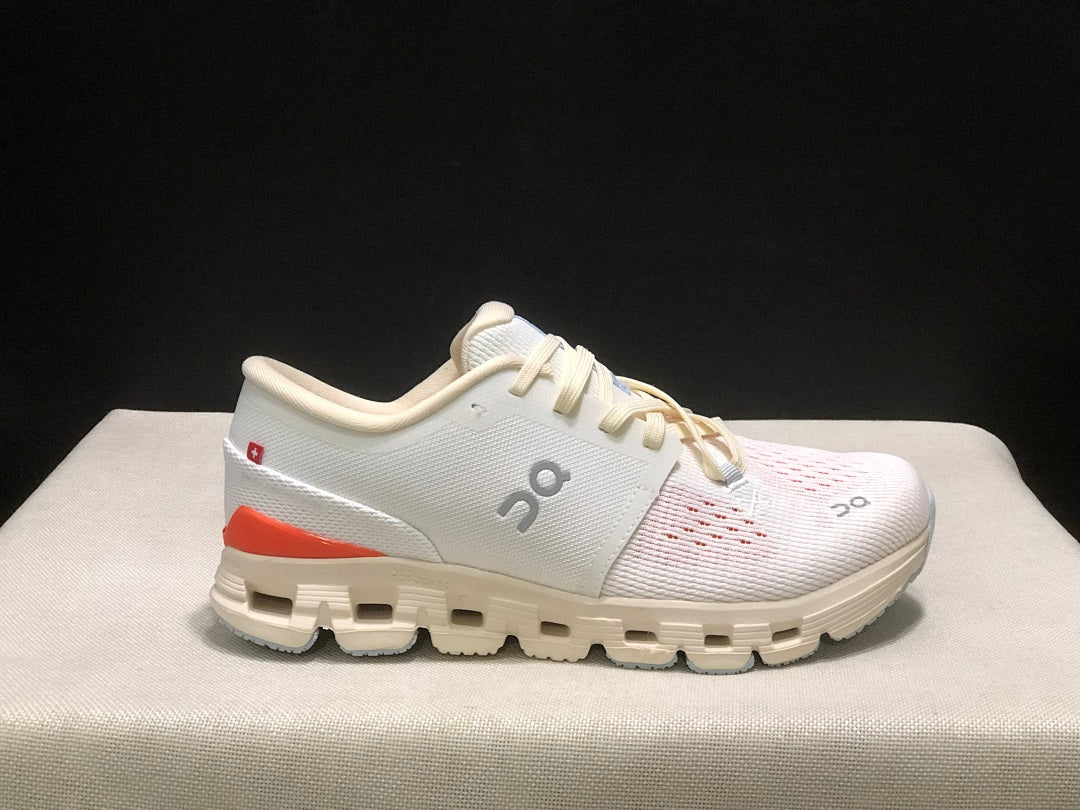 On Cloud X 4 Ivory Salmon Sneakers for Running - product image from the listing.